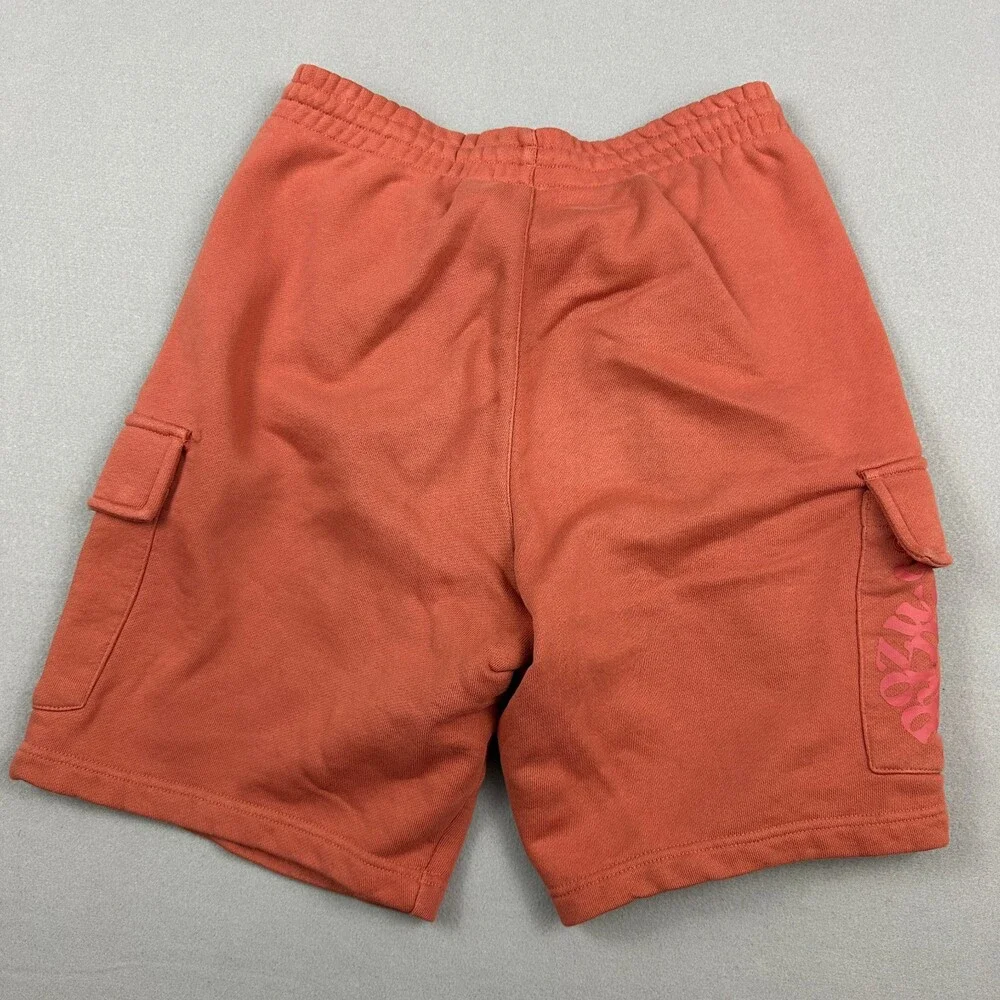 Adidas Shorts Men Medium Rust Orange Fleece Cargo Sweatshorts Trefoil M